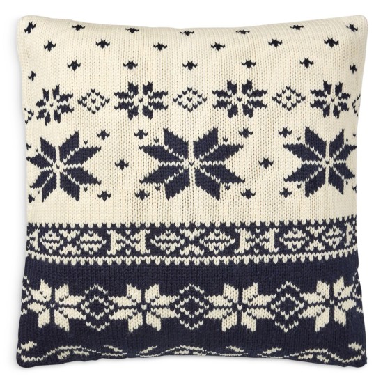 Ralph Lauren Brynden Knit Throw Pillow, 20 X 20, Cream/Navy