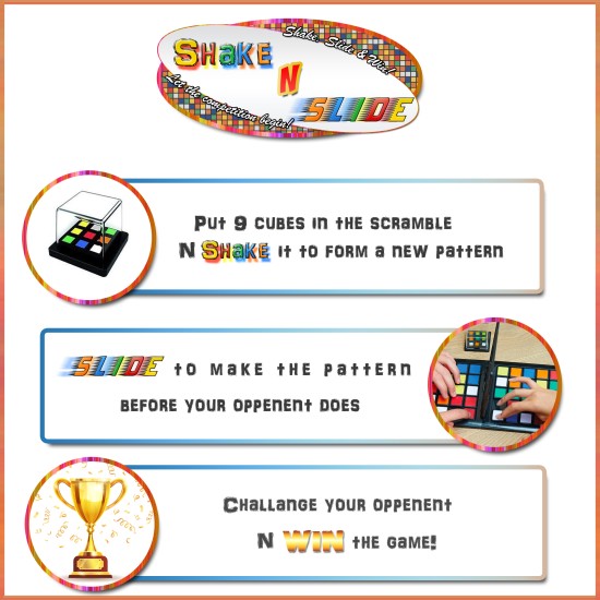 Shake’n Slide Block Game Shape Matching Intelligence Board Game for Family Game Nights, Dice