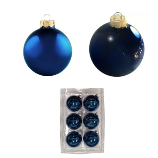  2.75″ Glass Christmas Ornaments – Box of 6