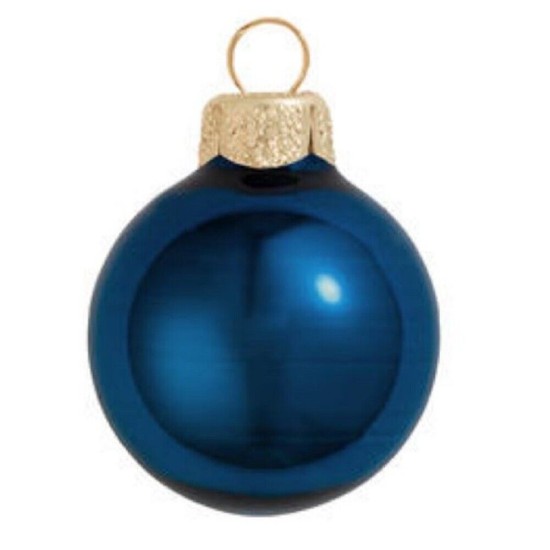 Whitehurst 3.25″ Glass Christmas Ornaments – Box of 4, Blue