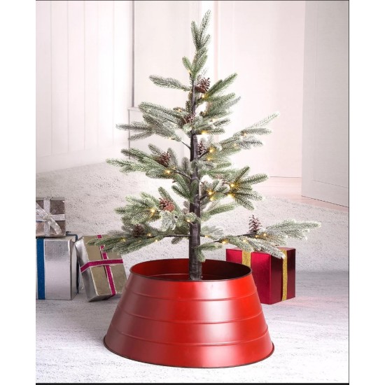 22″ Painted Red Metal Tree Collar – 