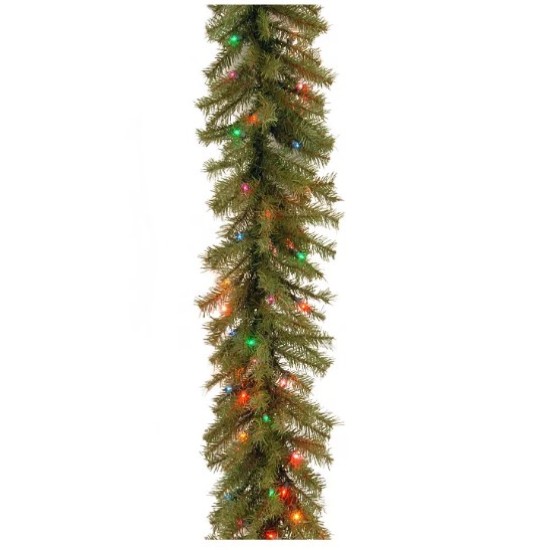 9 x 10 Pre-Lit Norwood Fir Artificial Christmas Garland – Multicolor Lights