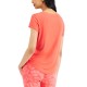  Womens Ultra Soft Knit Short Sleeve Pajama Tops, Orange, Small