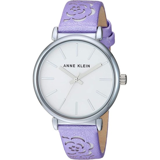  Women’s Silver-Tone and Metallic Lavender Strap Watch