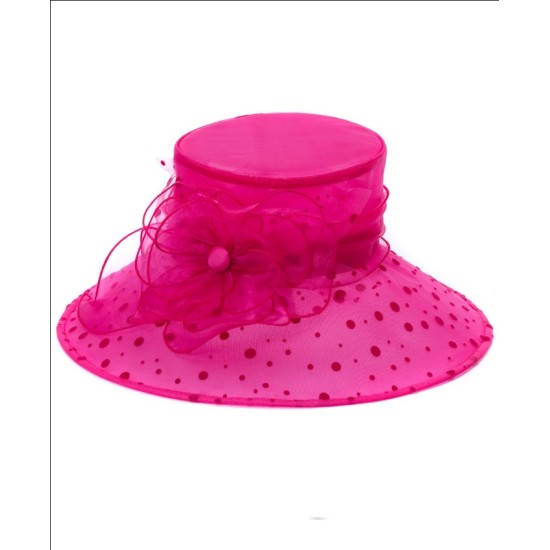 Bellissima Millinery Collection Dot Organza Wide-Brim Dressy Hat