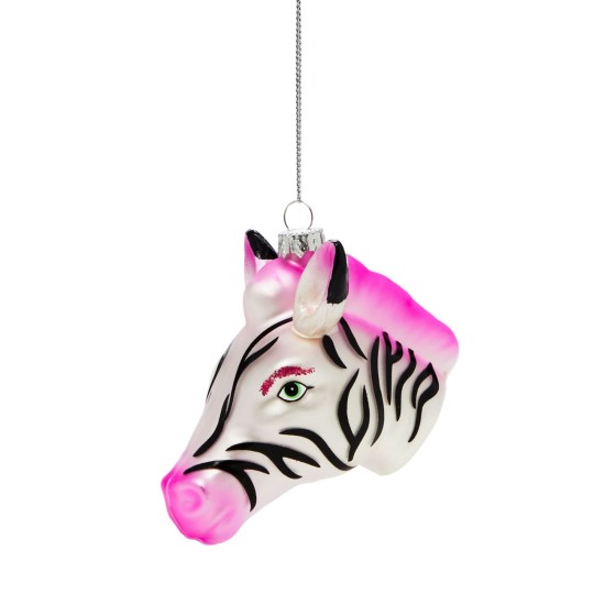 Bloomingdale’s Glass Zebra Head Ornament, Multi