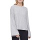  Women’s Sophisticated Cozy Lounge Crewneck, Gray, Small