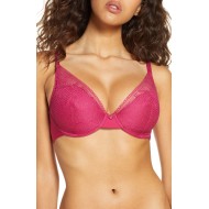 Chantelle Erika Lace Plunge Lightweight Bra, Magenta, 32E