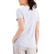  Women's V-Neck Pajama T-Shirts, Billowing Cloud, Small