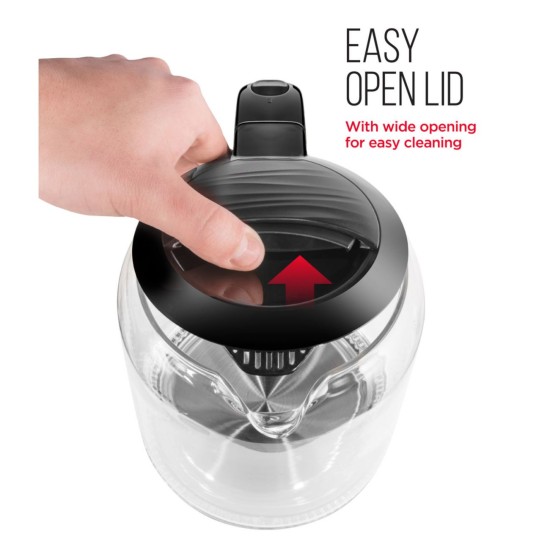  1.7L Electric Glass Tea Kettle with One Touch Easy Operation