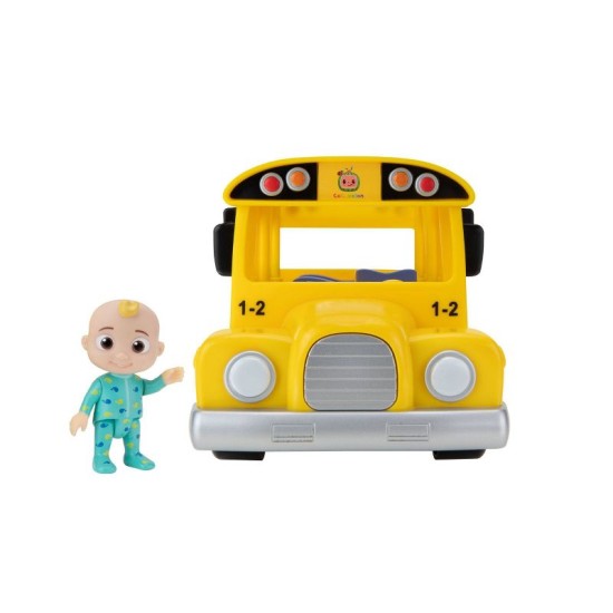 CoComelon Musical Yellow School Bus Vehicle Playset with JJ Figure (2 Pieces)