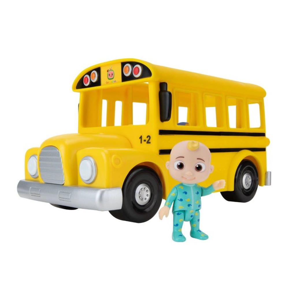 CoComelon Musical Yellow School Bus Vehicle Playset with JJ Figure (2 ...