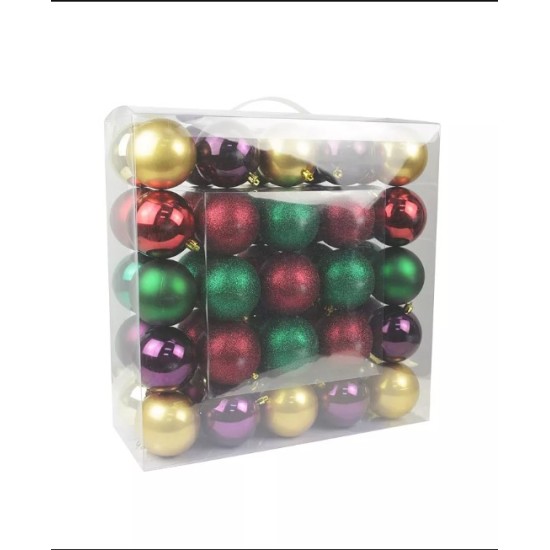 Combo 50Pc 3 Shiny Glitter Square-Festive Blooms Christmas Ornament