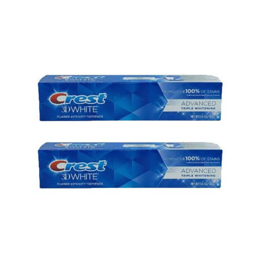  3D White Advanced Triple Whitening Toothpaste, 2-Pack