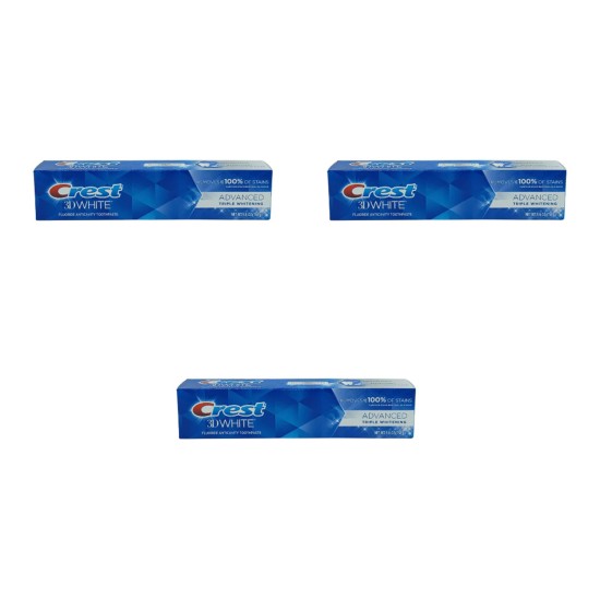  3D White Toothpaste Advanced Triple Whitening Toothpaste- 5.6 oz (Pack of 3)