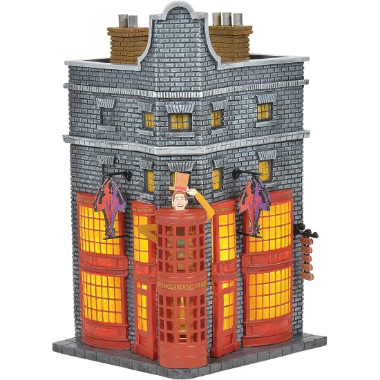  Harry Potter Weasleys’ Wizard Wheezes Lighted Building, 8.11 Inch, Multicolor