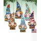  6 Piece Holidays Dwarfs Gnomes Wood Ornaments Set, Multi