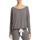  Heather Cotton Slouchy Women’s Pajama Top, Large, Charcoal