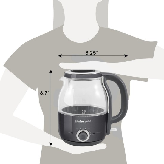  Electric Glass Kettle, 1.2L – Gray