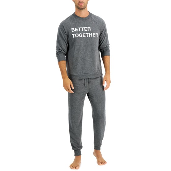  Matching Men's Better Together Family Pajama Sets, Gray, Medium