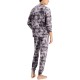  Matching Men’s Tie-Dyed Pajama Set,Small , Gray