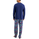  Men’s Bah Humbug Dogs Shirt & Pants Pajama Set ,Navy, XX-Large