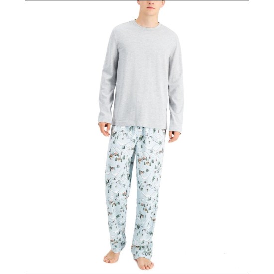  Mens Matching Ski Mountain Pajama Set