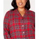  Plus Women’s Brinkley Plaid Holiday Cotton Pajama Set, Brinkley Plaid/Red, 1X