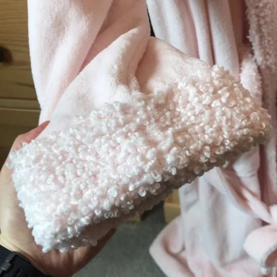 Faux Sherpa Robe Airy Pink