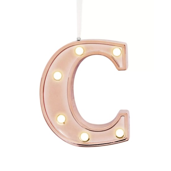  Led Light Up Marquee Initial Ornaments, Letter C