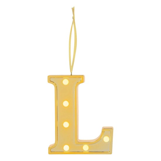  Led Light Up Marquee Initial Ornaments Letter L