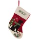  19″ L Dog Christmas Stocking Oversize Handmade Hooked Xmas Fireplace Hanging Stockings Decoration