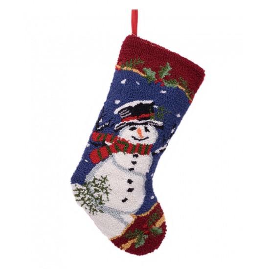  19″ L Hooked Snowman Stocking