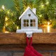  Iron Galvanized House Stocking Holder Fireplace Hanger Christmas Decor, One size, Silver