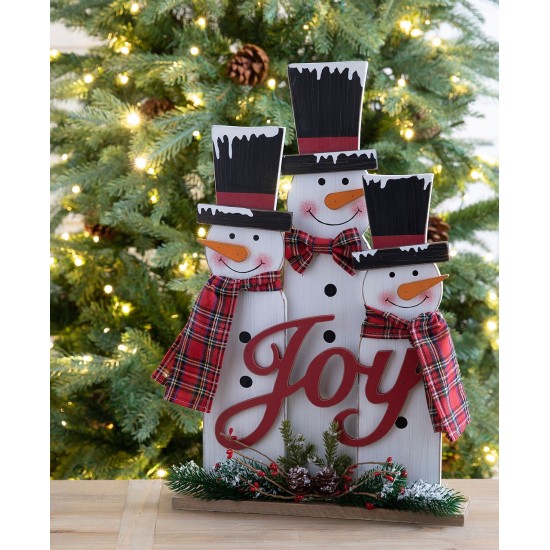  Wooden Snowman Family Table or Standing Decor