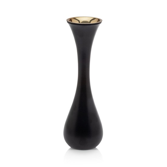  Bud Nero D’oro Flower Vase, Black, 12”
