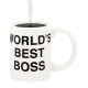 The Office World’s Best Boss Coffee Mug Christmas Ornament, White/Black