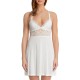  Bouquet Lace Chemise Nightgown, Medium, White