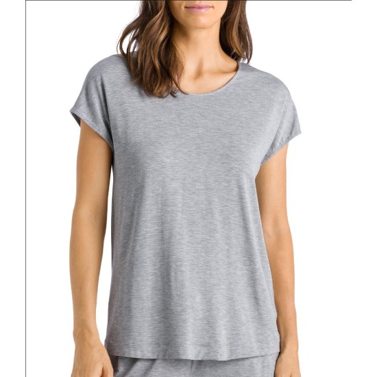  Women’s Natural Elegance Short Sleeve Shirt 76237, Grey Melange, Large