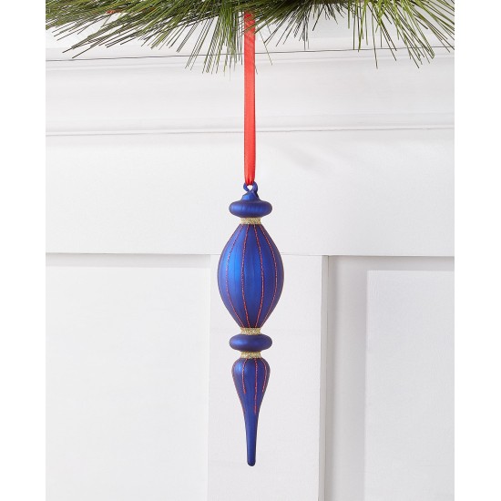  All Tarted Up Finial Drop Glass Ornament, Navy