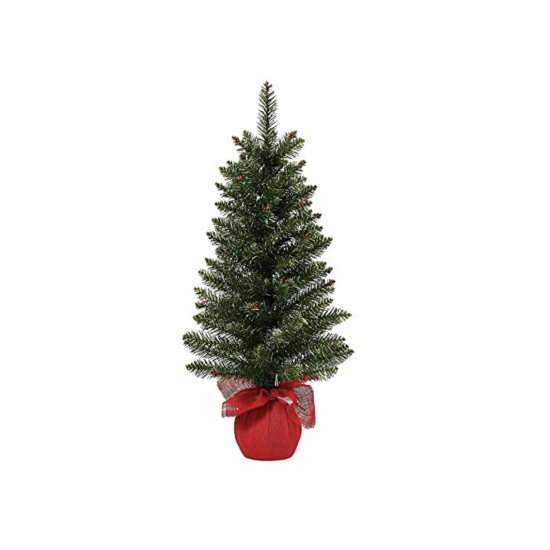  Christmas Cheer 30″ H Green Tree with Red Berries