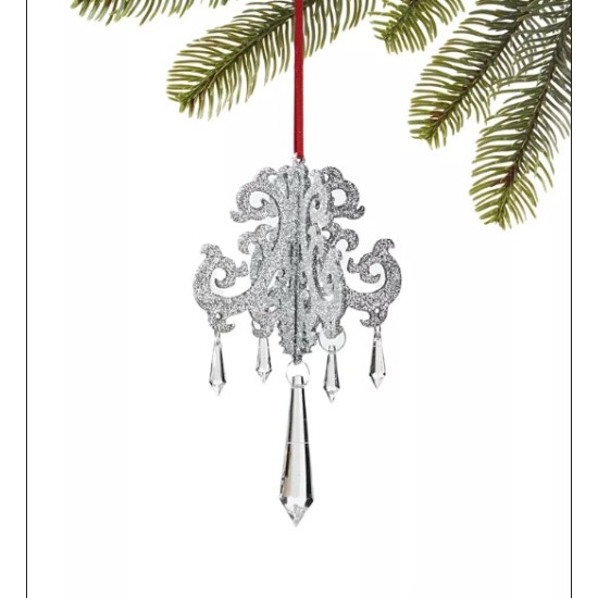 Holiday Lane Crystal Elegance Silver Chandelier Ornament