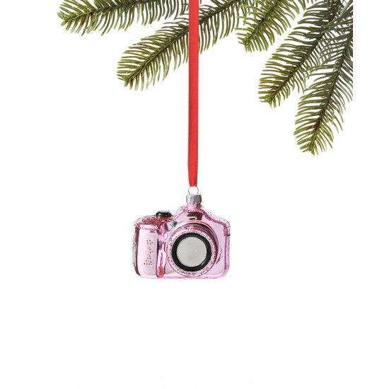  Fashion Week Pink Glass Camera Ornament