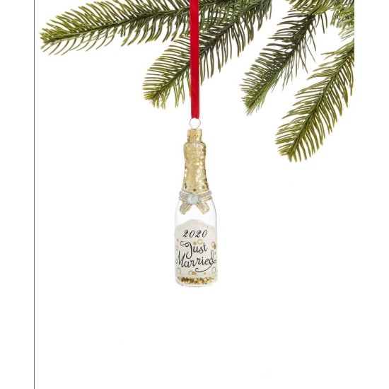  Our First Glass Champagne Bottle Ornament