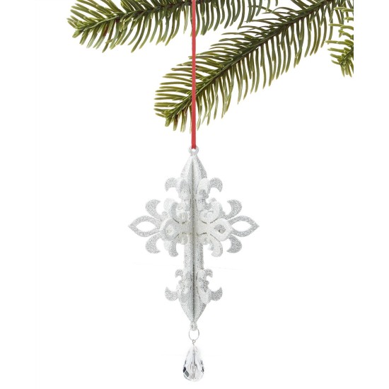  Royal Holiday Icicle Glitter Ornament, Silver