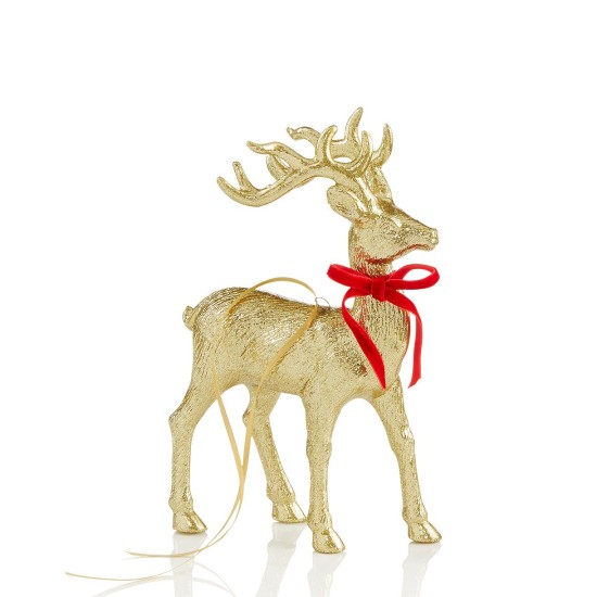  Santa’s Favorites Gold Reindeer Ornament, 8.5”