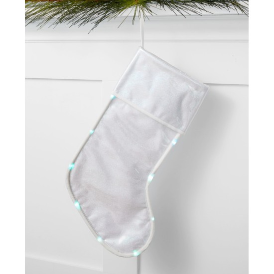  Silver Glitter Write-On Stocking, One size, Silver