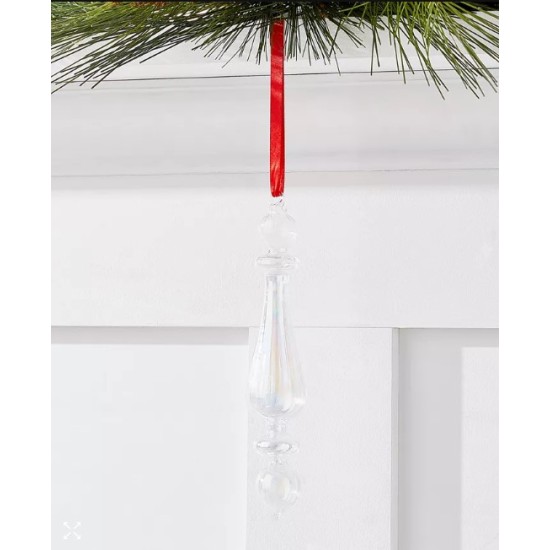Holiday Lane Snowdaze Clear Finial Ornament