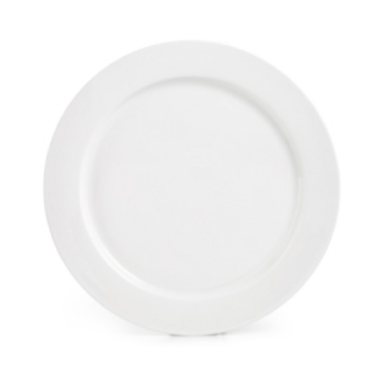  White Bone China Round Rim Dinner Plate, White