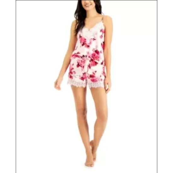  Floral-Print Lace-Trim Cami & Shorts Pajama Set